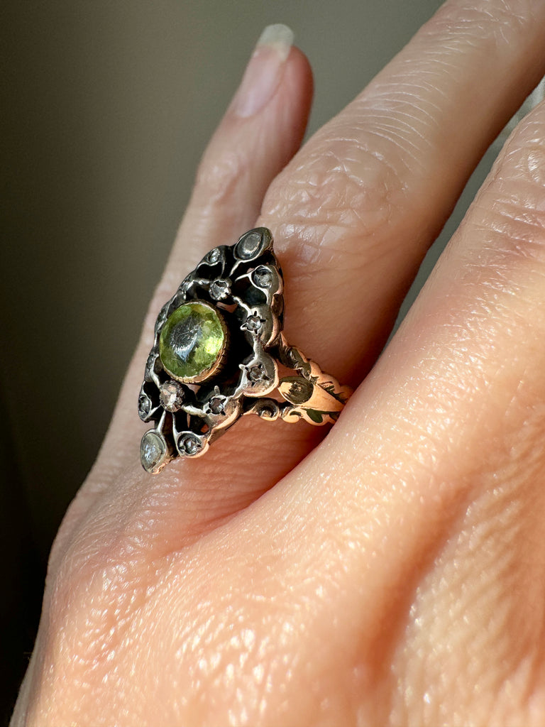 Antique 18th C Peridot and Diamond Ring– Park Avenue Antiques