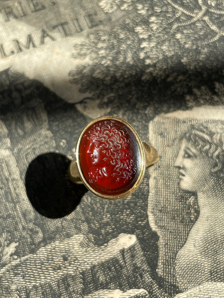 Roman Gold Smoky Quartz Intaglio Ring - 2nd to 3rd Century