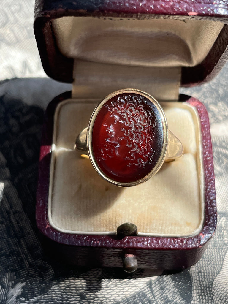 Antique 18K TB Starr Medusa Intaglio Ring– Park Avenue Antiques