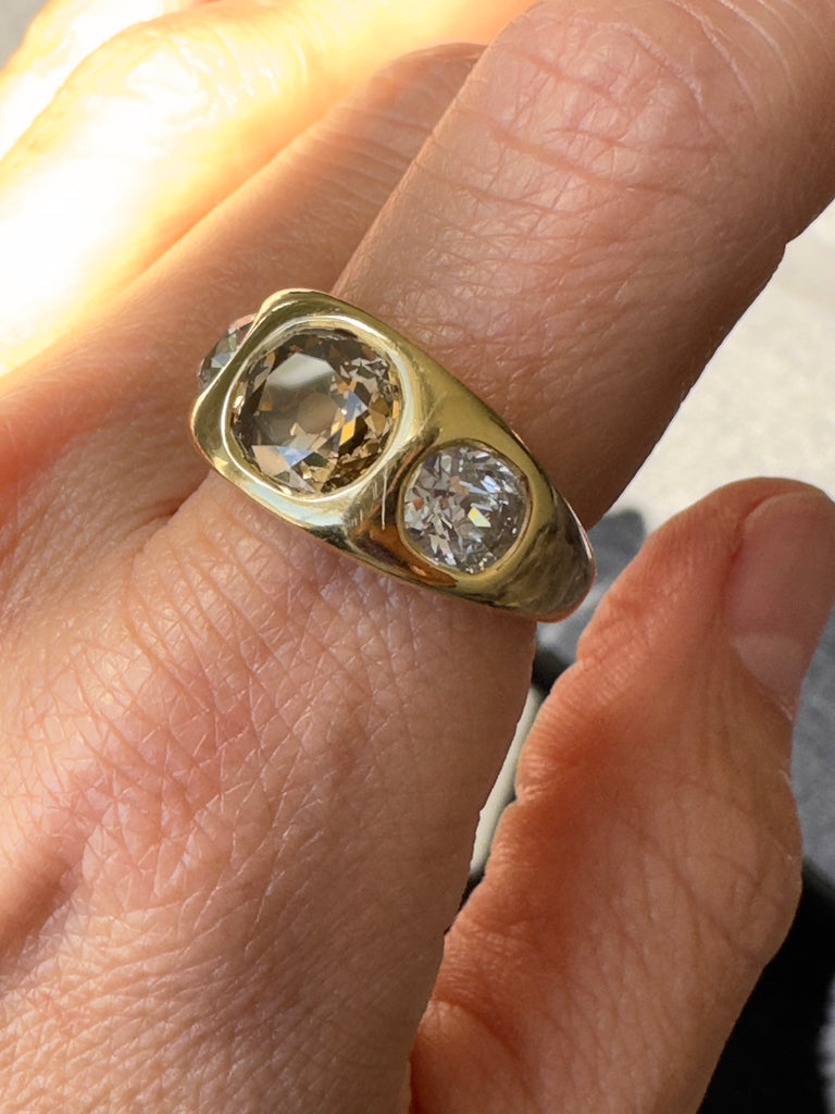 Three stone deals gypsy ring